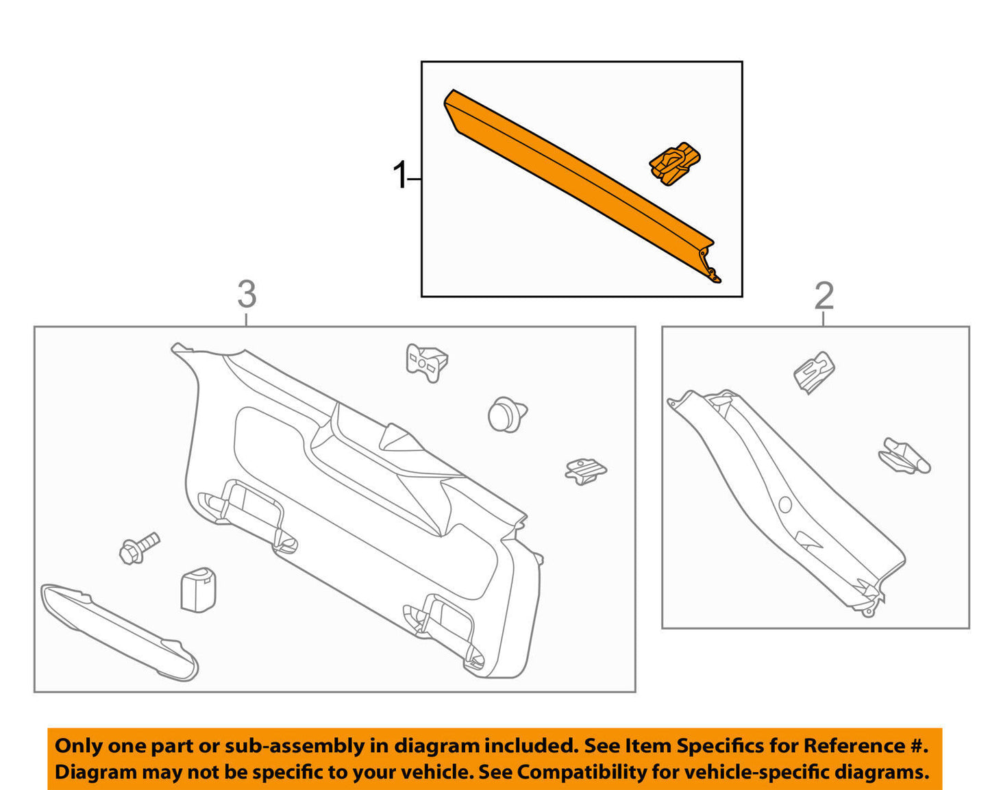 New OEM Ford Focus Interior Rear Trim Panel Upper 2012-2013 CV6Z5846404AA