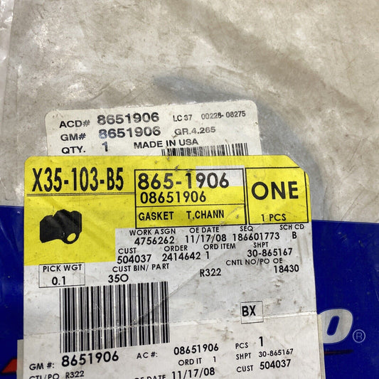 New OEM GM Channel Plate Gasket Kit ACDelco 8651906