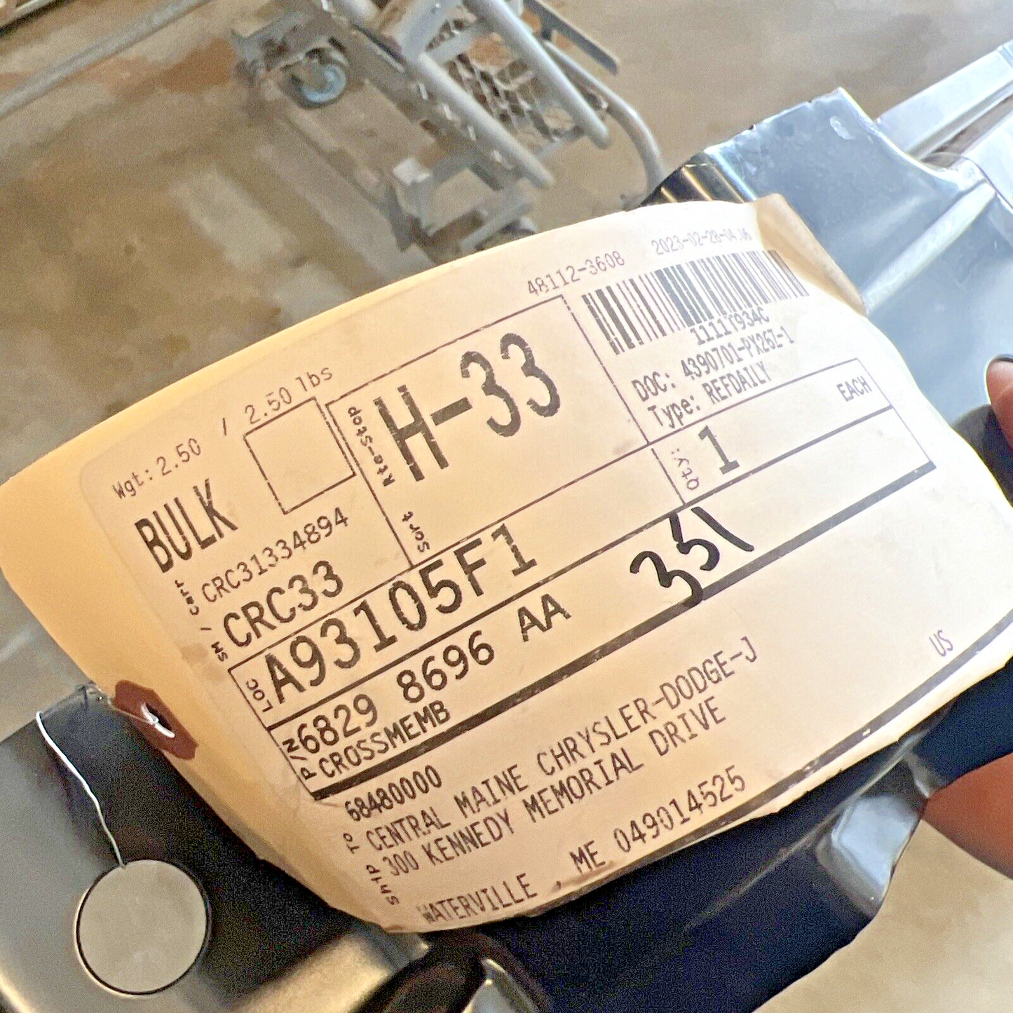 Genuine OEM Mopar Jeep Wrangler Left Seat Mounting Bracket 2018-2024 68298696AA