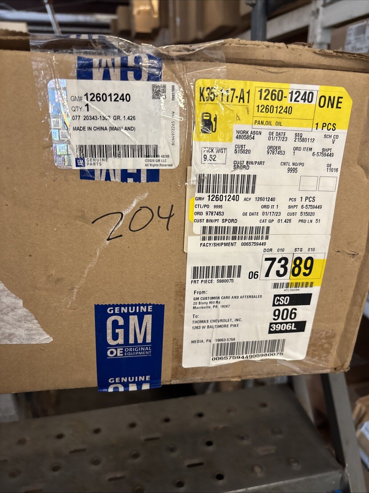 Genuine OEM GM Buick Regal Oil Pan 2002-2017 12601240