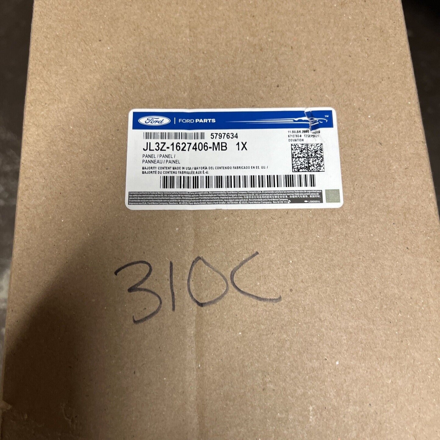 New OEM Genuine Ford Panel Assembly Door Trim jl3z1627406mb