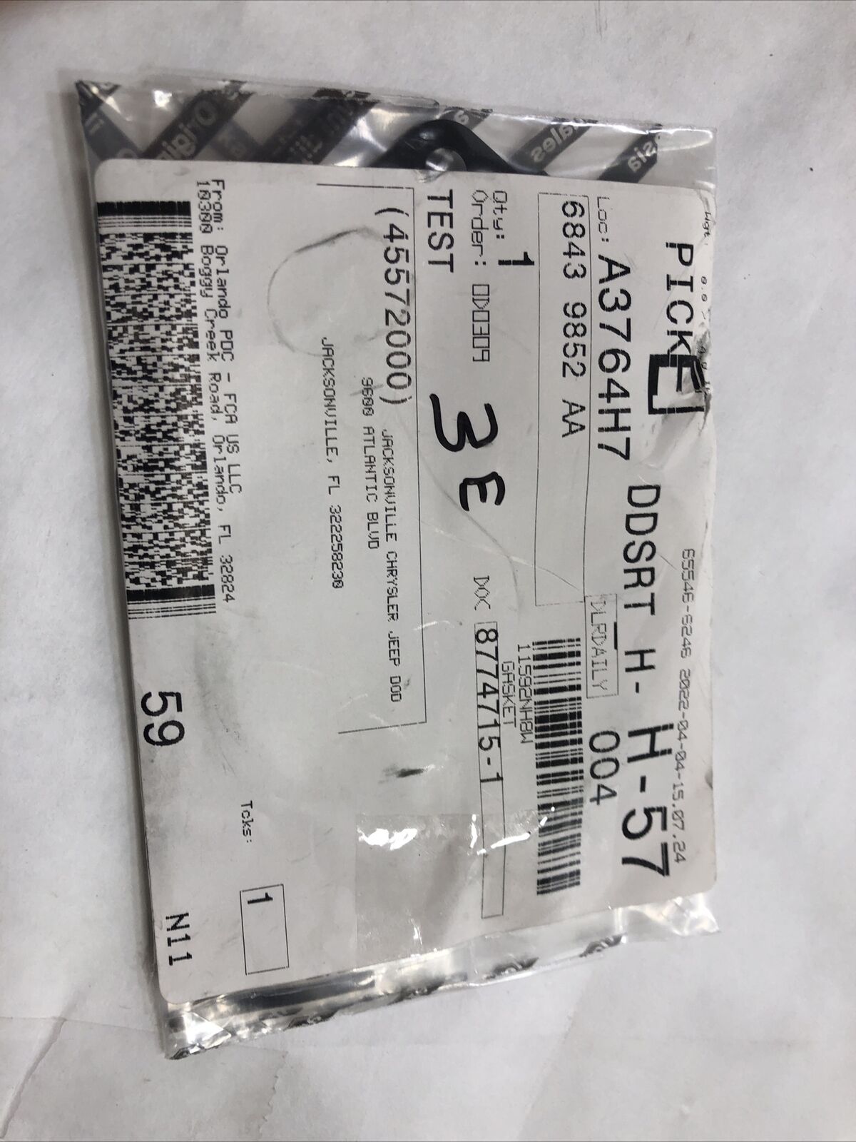 New OEM Genuine Mopar Jeep 2019-2021 Engine Oil Cooler Gasket 68439852AA