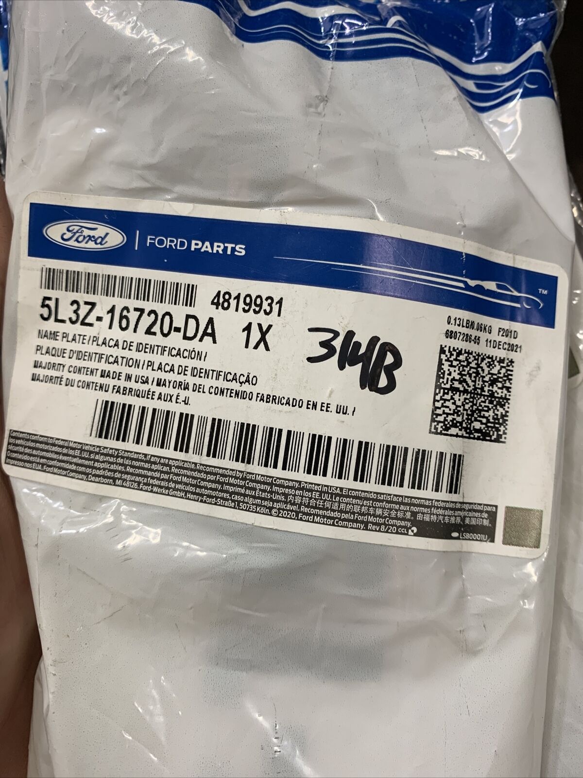 New OEM Ford F150 Fender Emblem XLT Nameplate 2004-2008 GENUINE 5L3Z-16720-EA