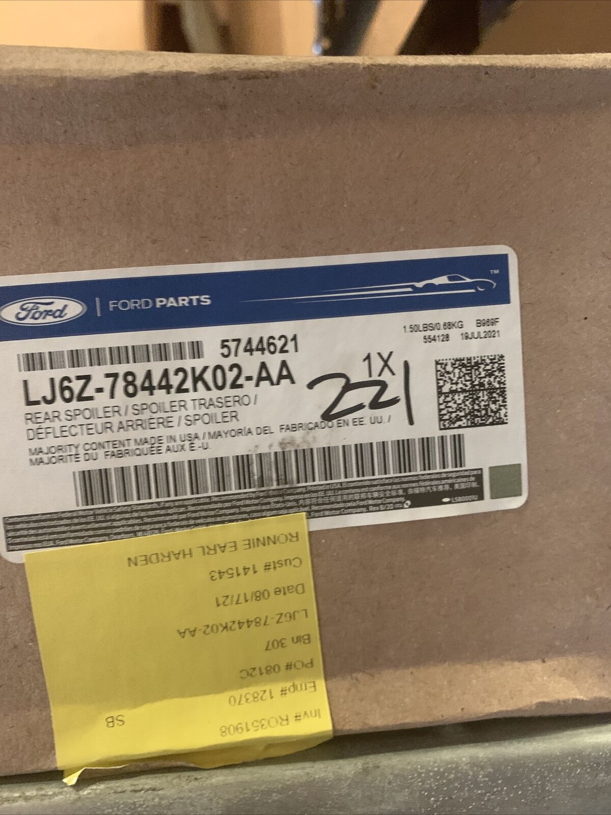 New OEM Ford Escape 20-22 Right Side Cover LJ6Z-78442K02-AA