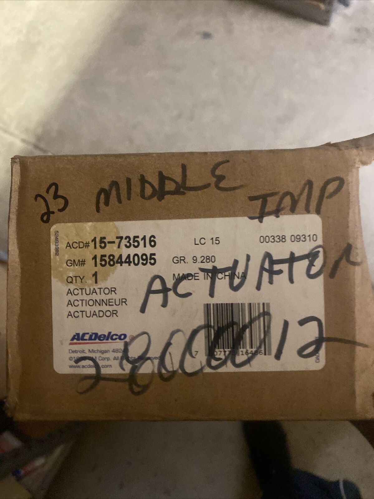 New OEM GM HVAC Heater Blend Door Actuator ACDelco 15-73516