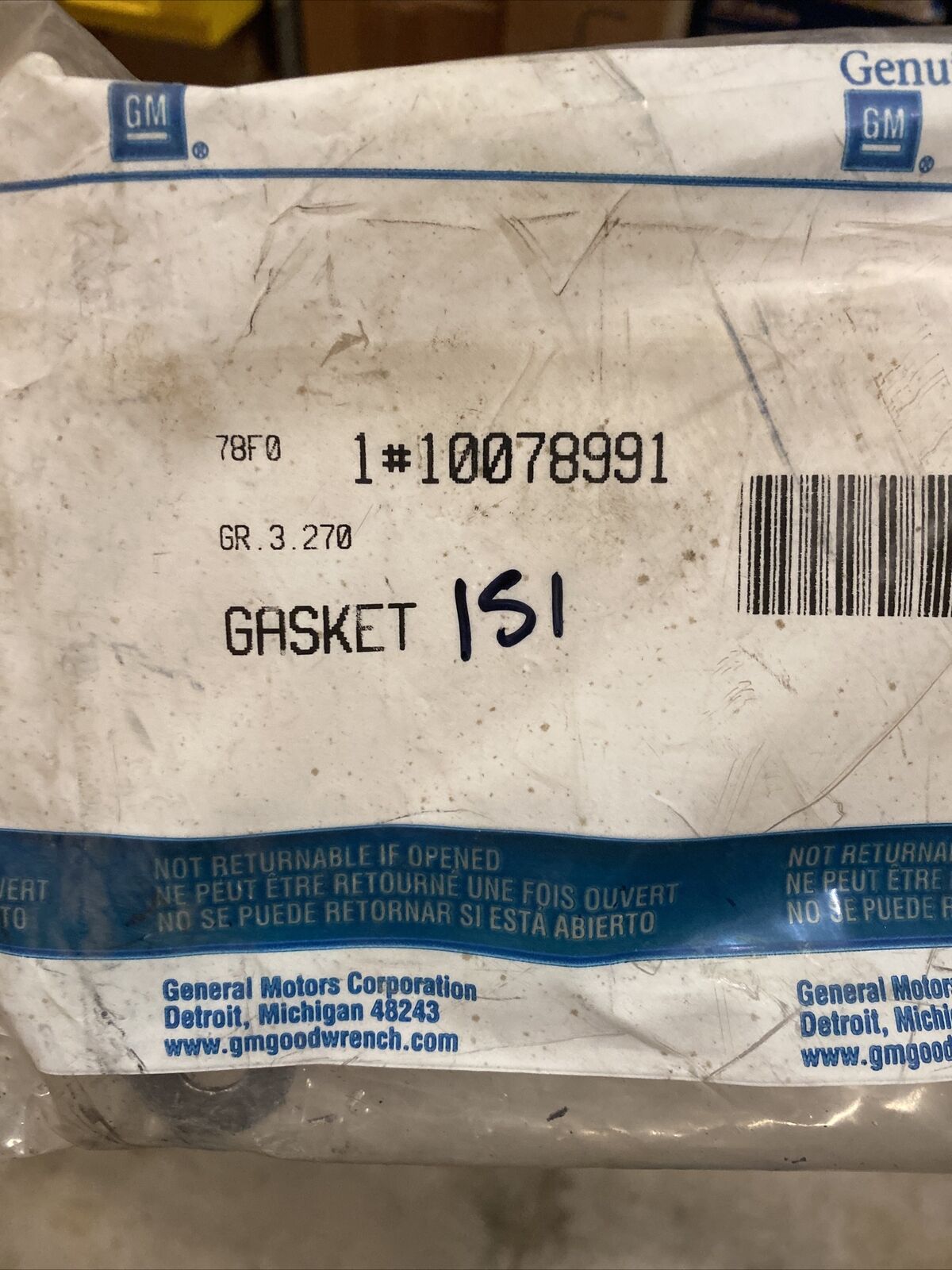 New OEM GM Chevy Beretta Lumina Cavalier Gasket Right 87-96 10078991