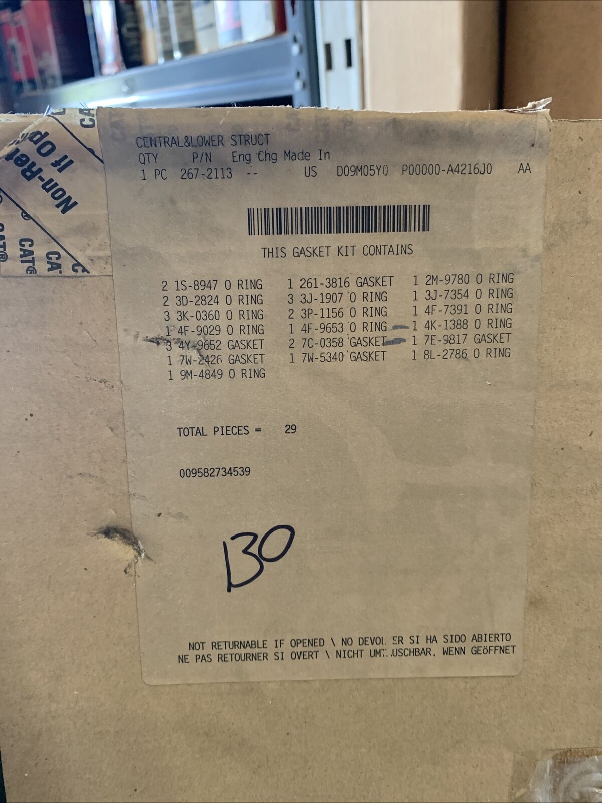 New OEM Caterpillar Kit Gasket-C 2672113