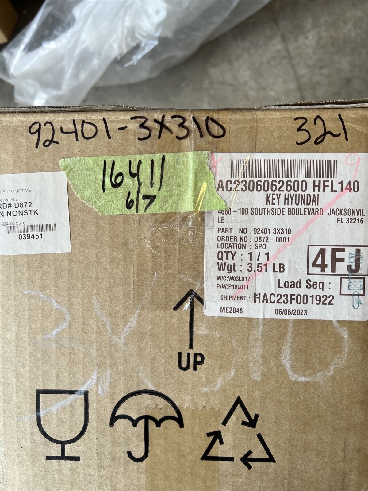 New OEM Hyundai Driver Side Outer Tail Light GENUINE 2014-16  924013X310