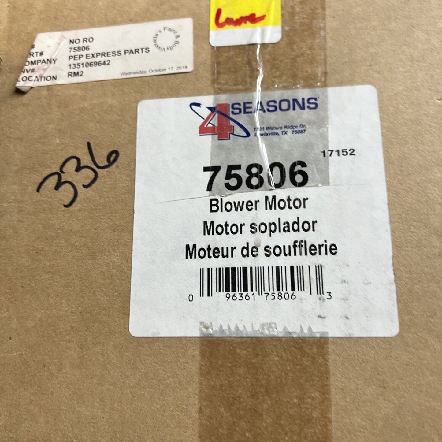 HVAC Blower Motor Front 4 Seasons 75806