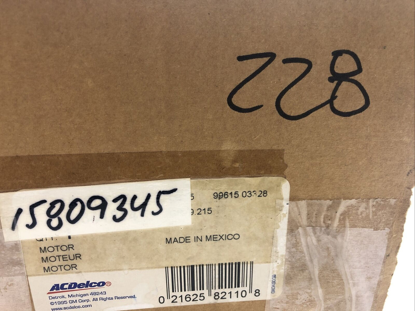 New OEM Genuine GM Chevrolet 2001-08 Heating & AC Blower Motor W/Wheel 15809345