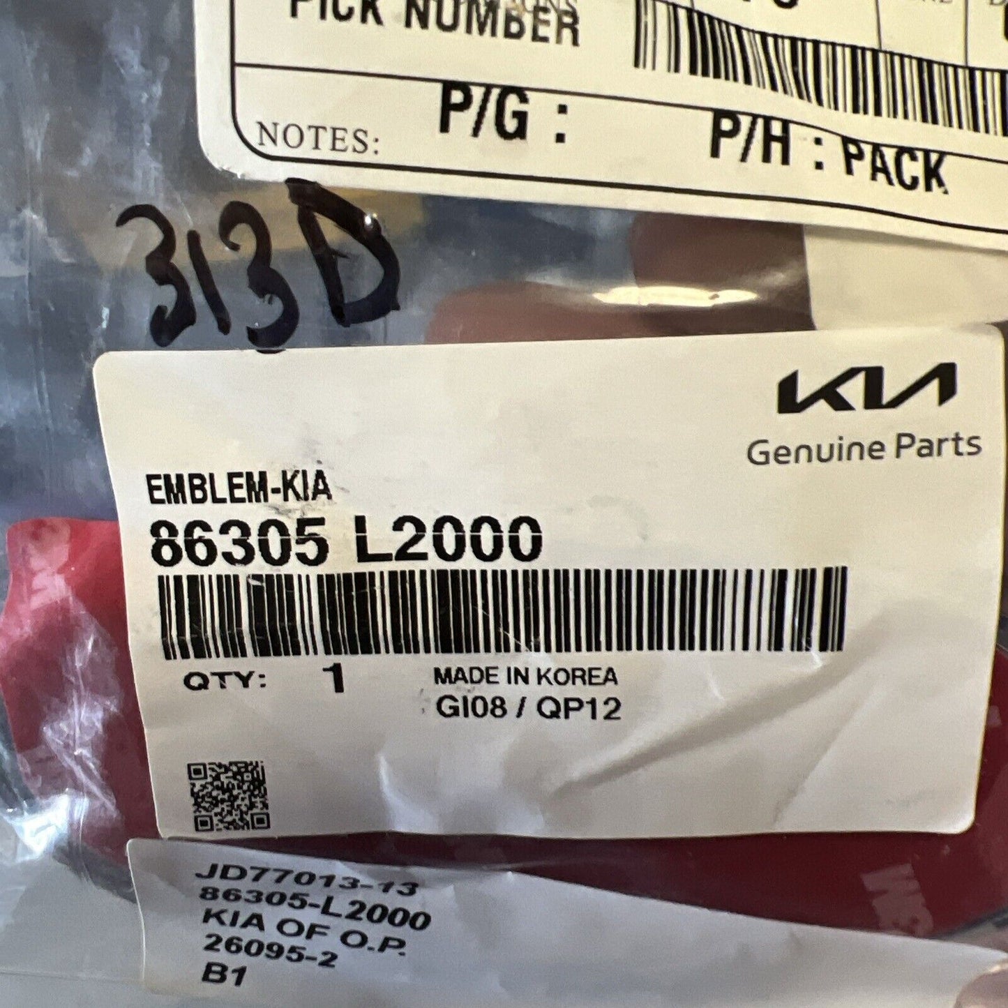 New OEM Genuine Kia Emblem 86305L2000