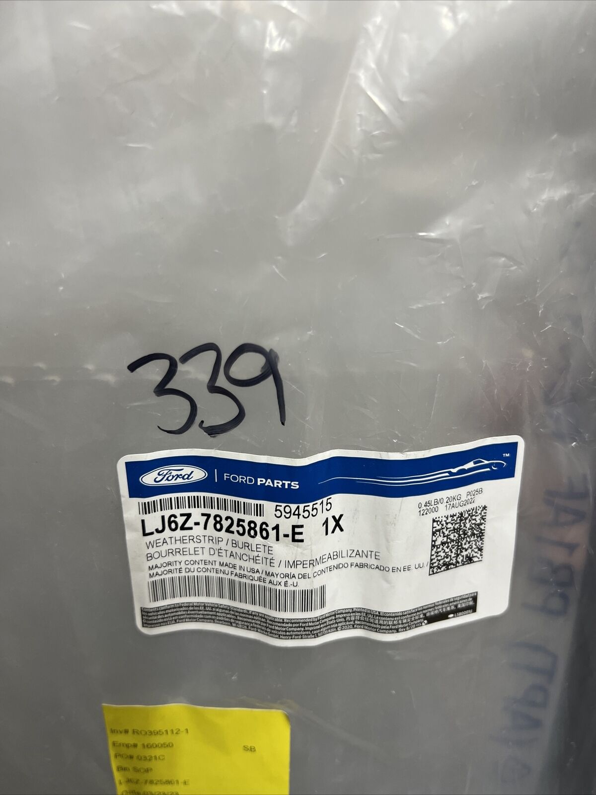 New Genuine OEM Ford Escape2020-2023 Belt Weather-Strip LJ6Z-7825861-E