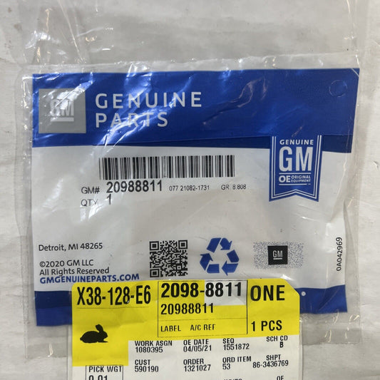 Genuine OEM GM Cadillac XTS A/C System Information Label 2013-2019 20988811