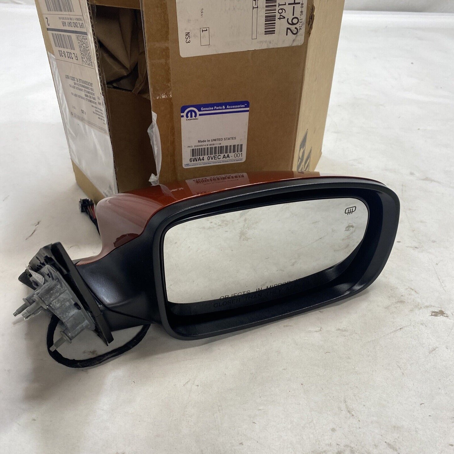 New OEM Mopar Dodge Charger Mirror Passenger Side Orange 2020-22 6WA40VECAA