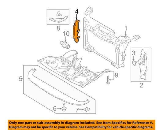 New OEM Ford Flex Radiator Core Support Inner Shield Left 09-12 AA8Z8311A