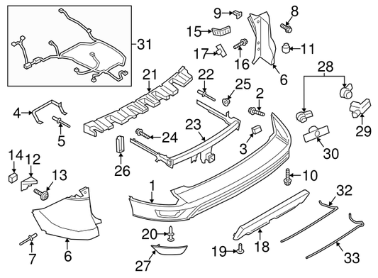 New OEM Ford Escape Lower Bumper Support Driver Side 2013-16 CJ5Z-17D943-D