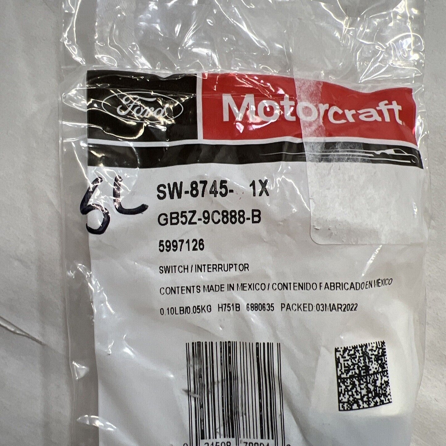 New OEM Genuine Ford Bronco Sport 2017-2023 Accessory Switch Motorcraft SW8745