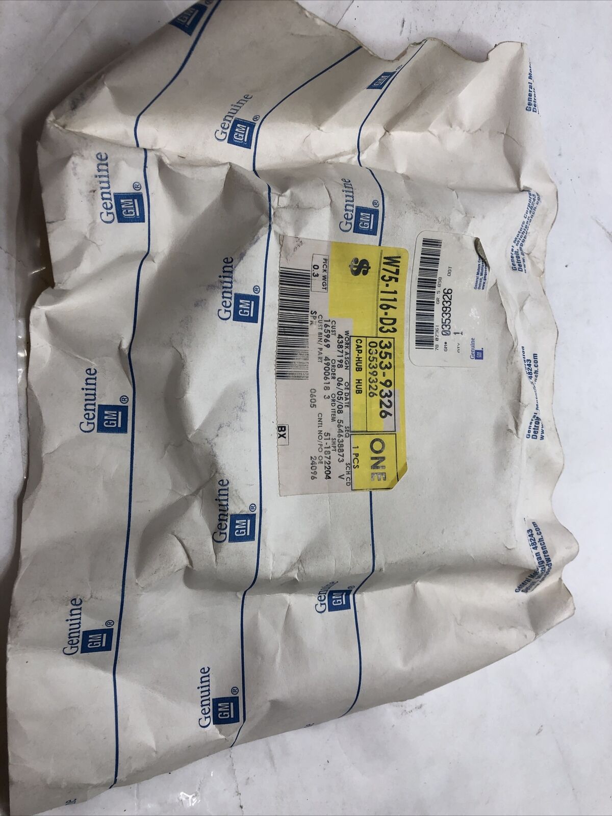 New OEM GM Wheel Center Hub Cap Insert Cadillac Silver 3539326