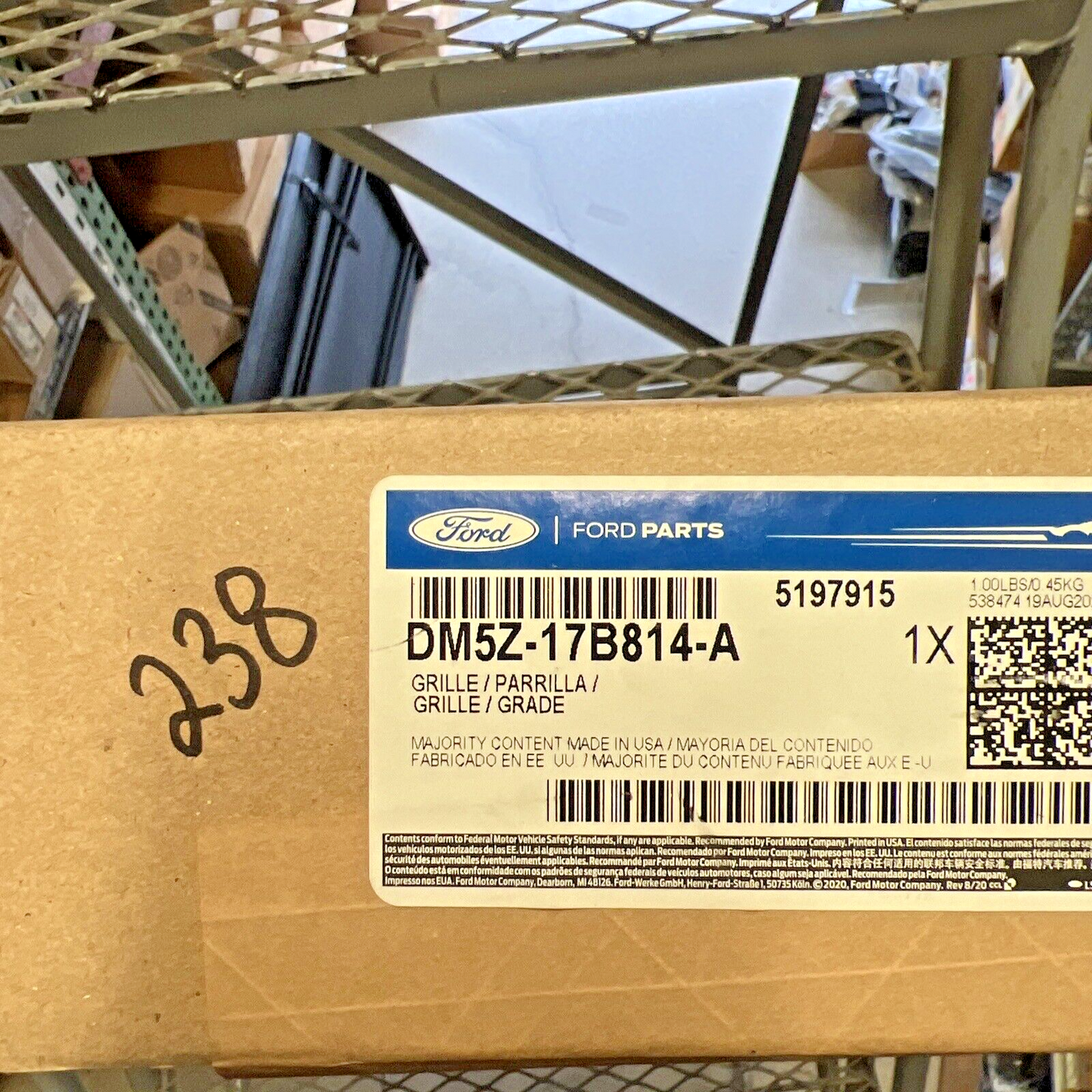 New OEM Genuine Ford Right Outer Passenger Side Grille DM5Z17B814A