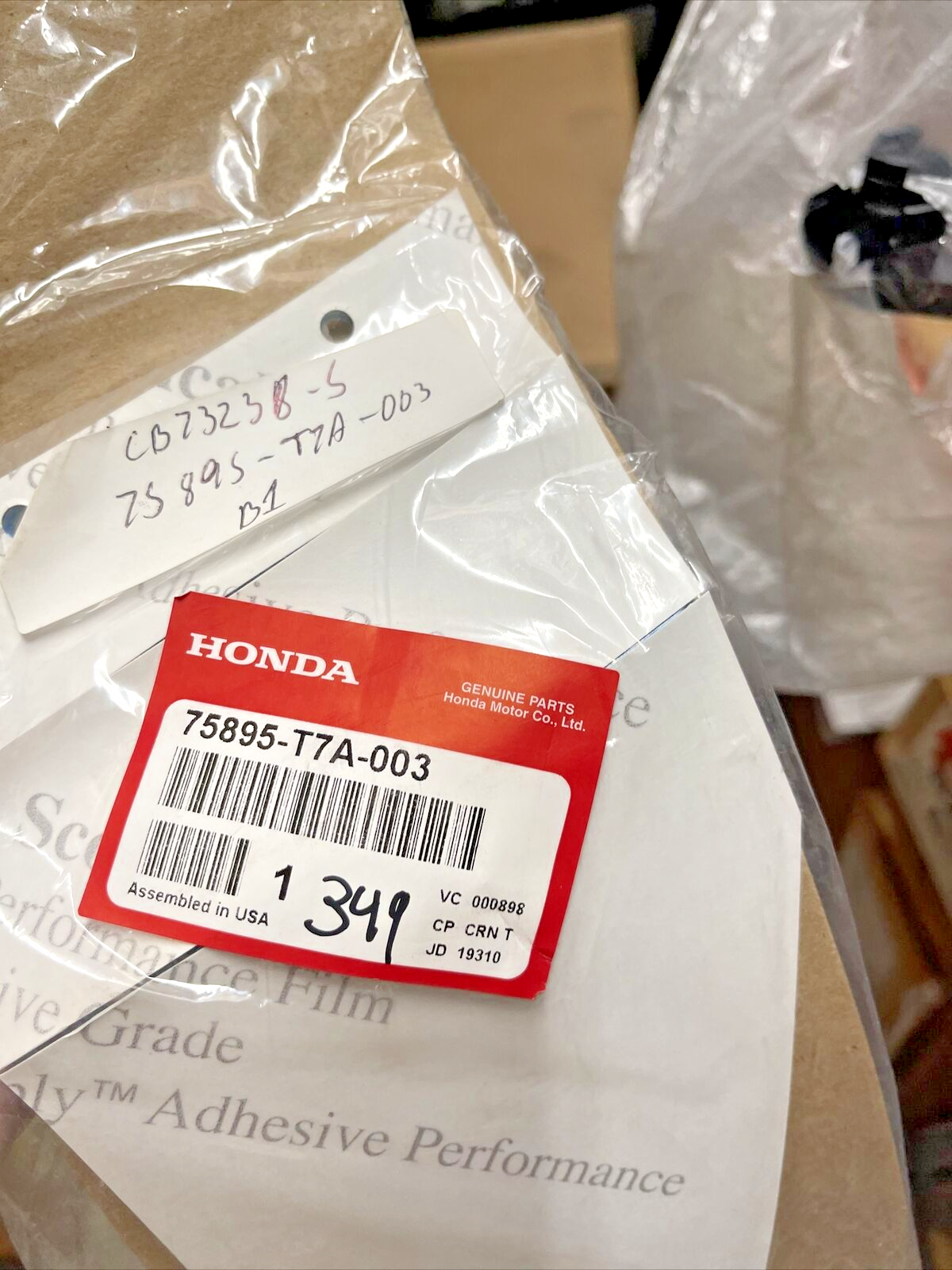 New OEM Genuine Honda Rear Left Door Protection Tape 75895T7A003