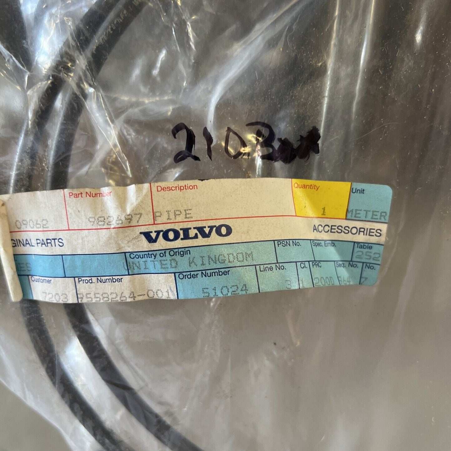 New OEM Volvo Engine Crankcase Vent Tube 982697