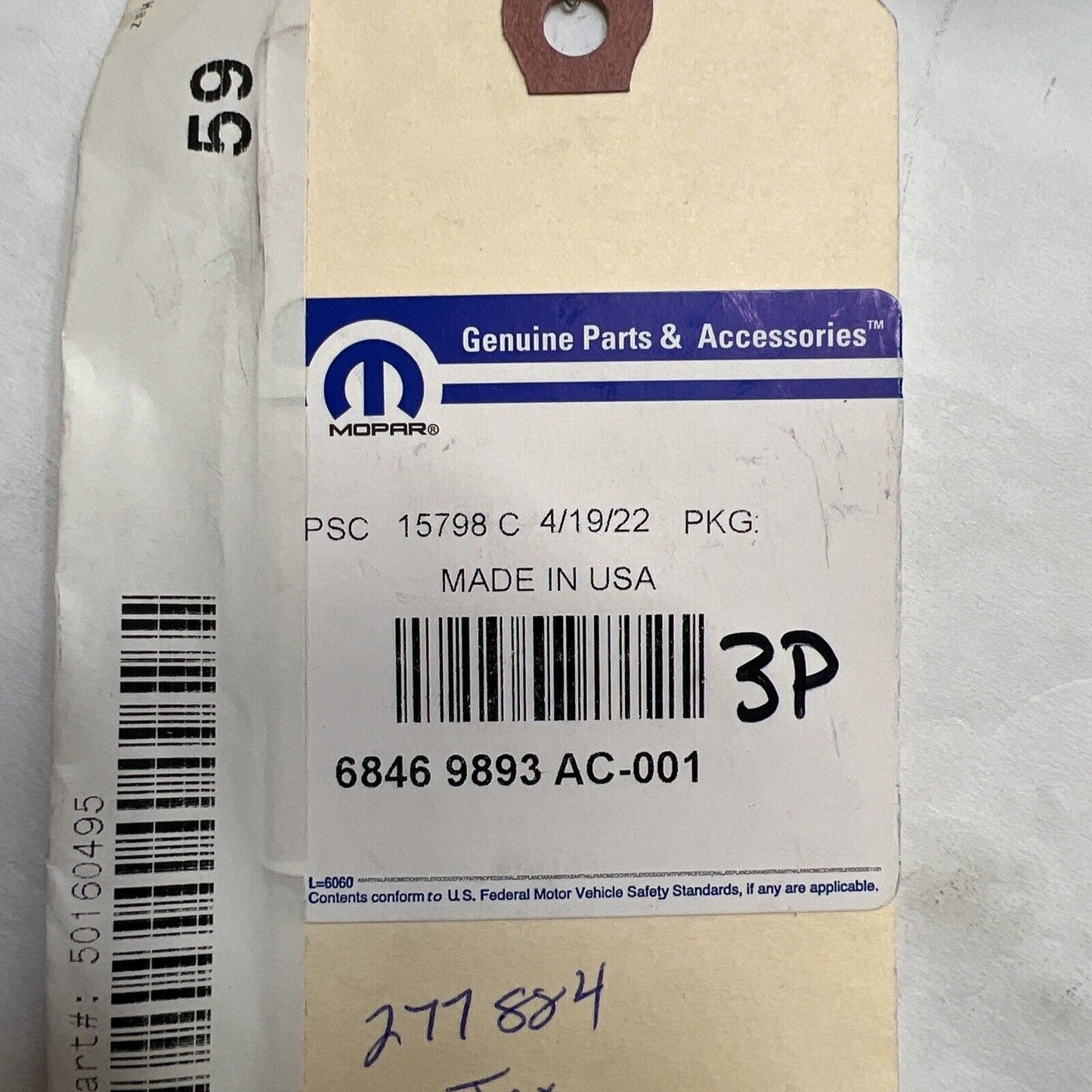 New OEM Mopar Gladiator 2020-2023 Latch Anchor Plate Bracket Left 68469893AC