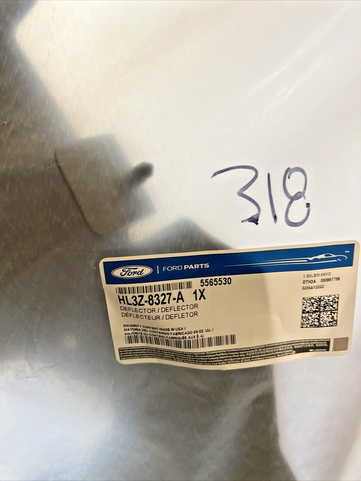 New OEM Genuine Ford F-150 2017 Lower Radiator Air Deflector hl3z8327a