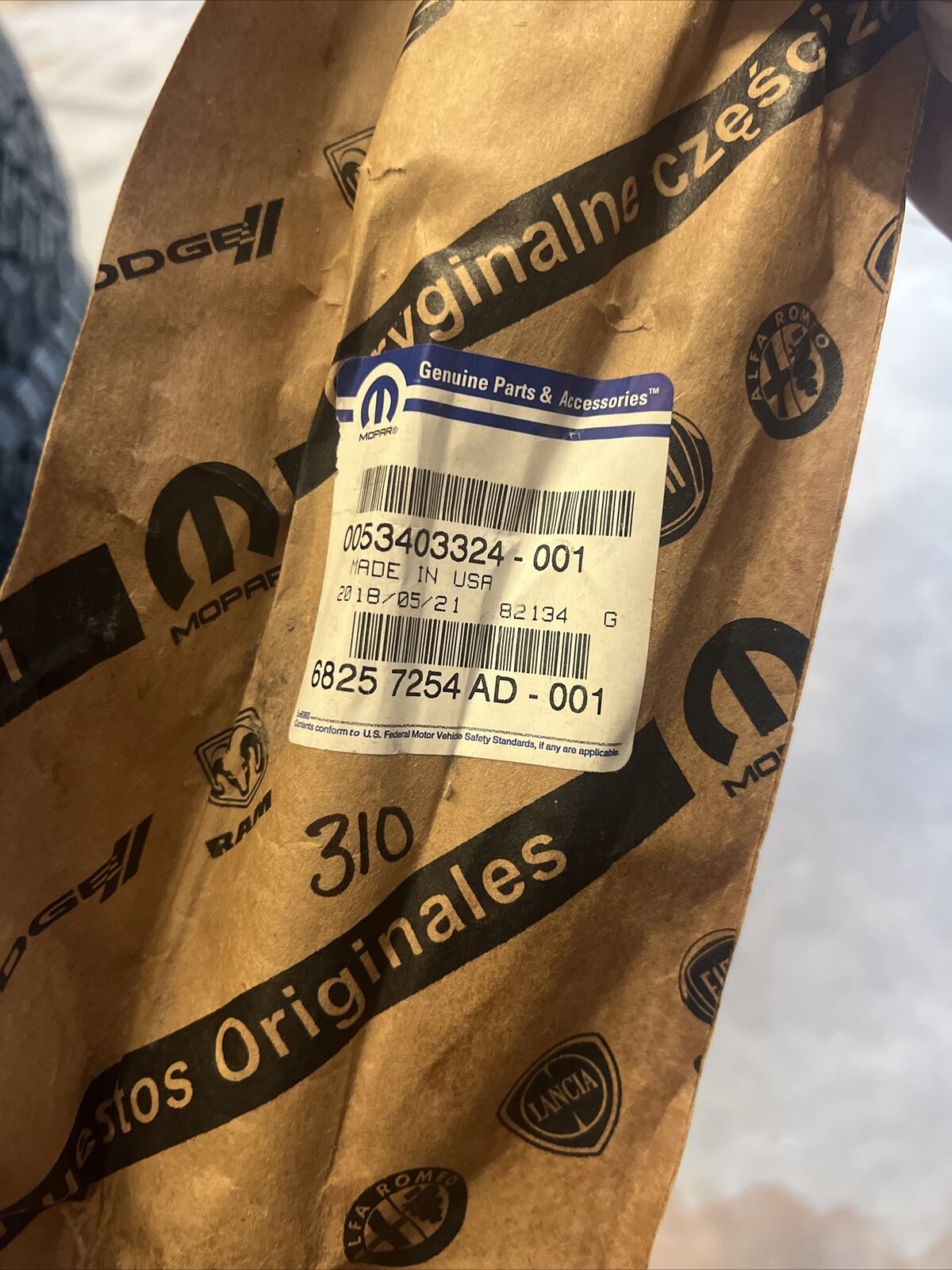 Genuine OEM Mopar Rear Door Belt Outer Weatherstrip 16-22 68257254AE