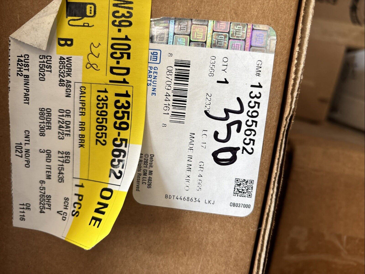 Genuine OEM GM Chevrolet Equinox Disc Brake Caliper Rear 2016-2025 13595652