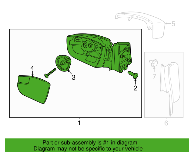 New OEM Ford Escape Mirror Passenger Side GENUINE 2017-2019 GJ5Z17682AB
