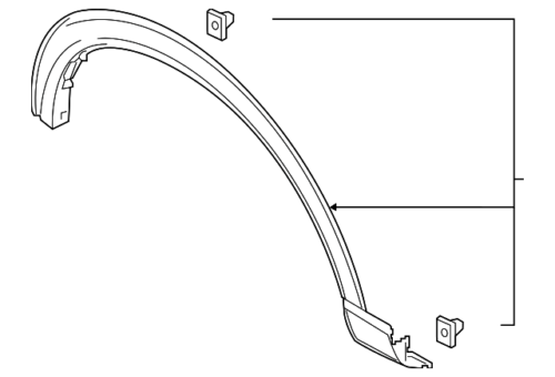 New OEM Genuine Ford Explorer 2020-2021 Front Passenger Wheel Flare LB5Z16038AA