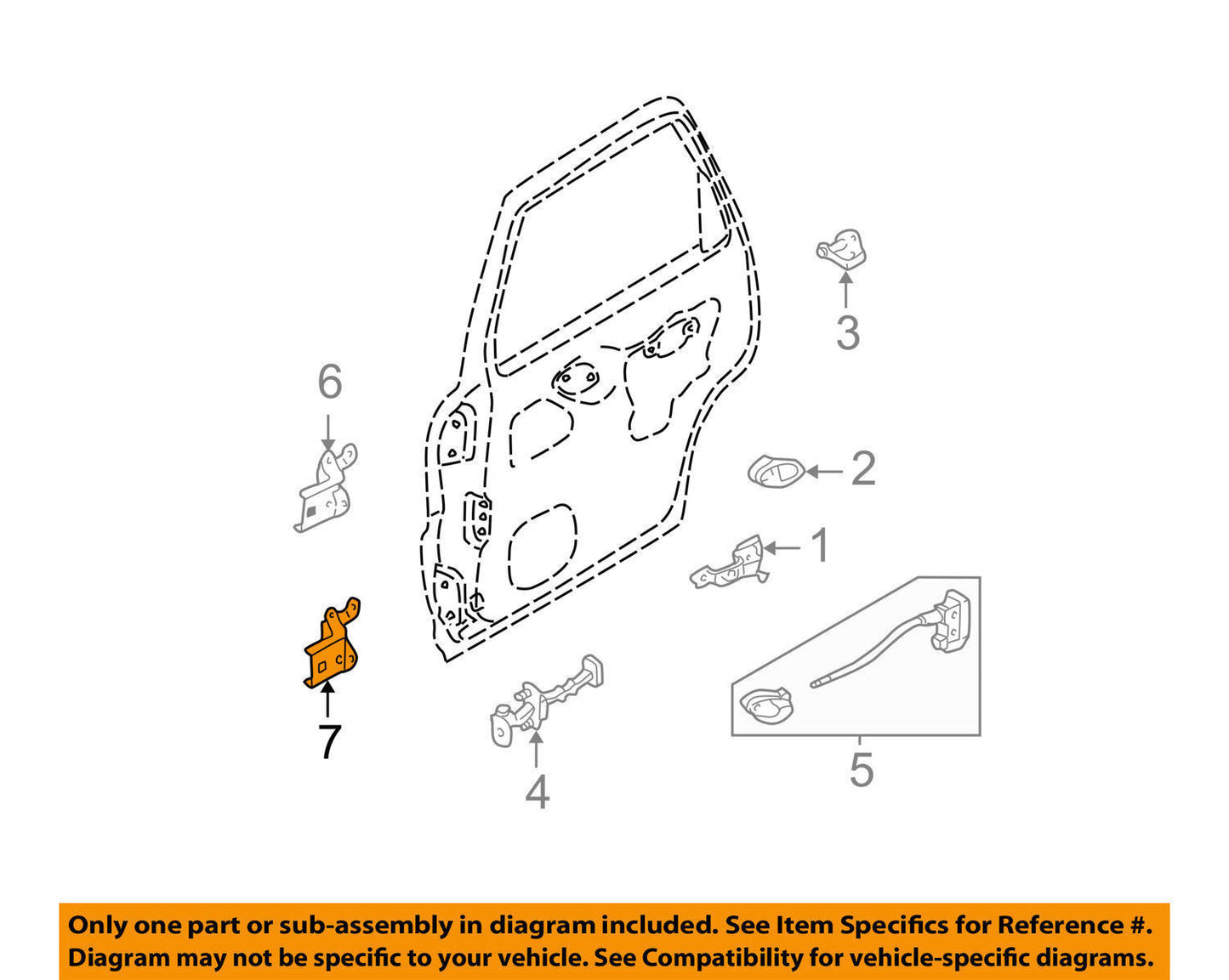 New OEM Ford Escape Door Hinge Rear Right Passenger Lower 01-12 7L8Z7826810A