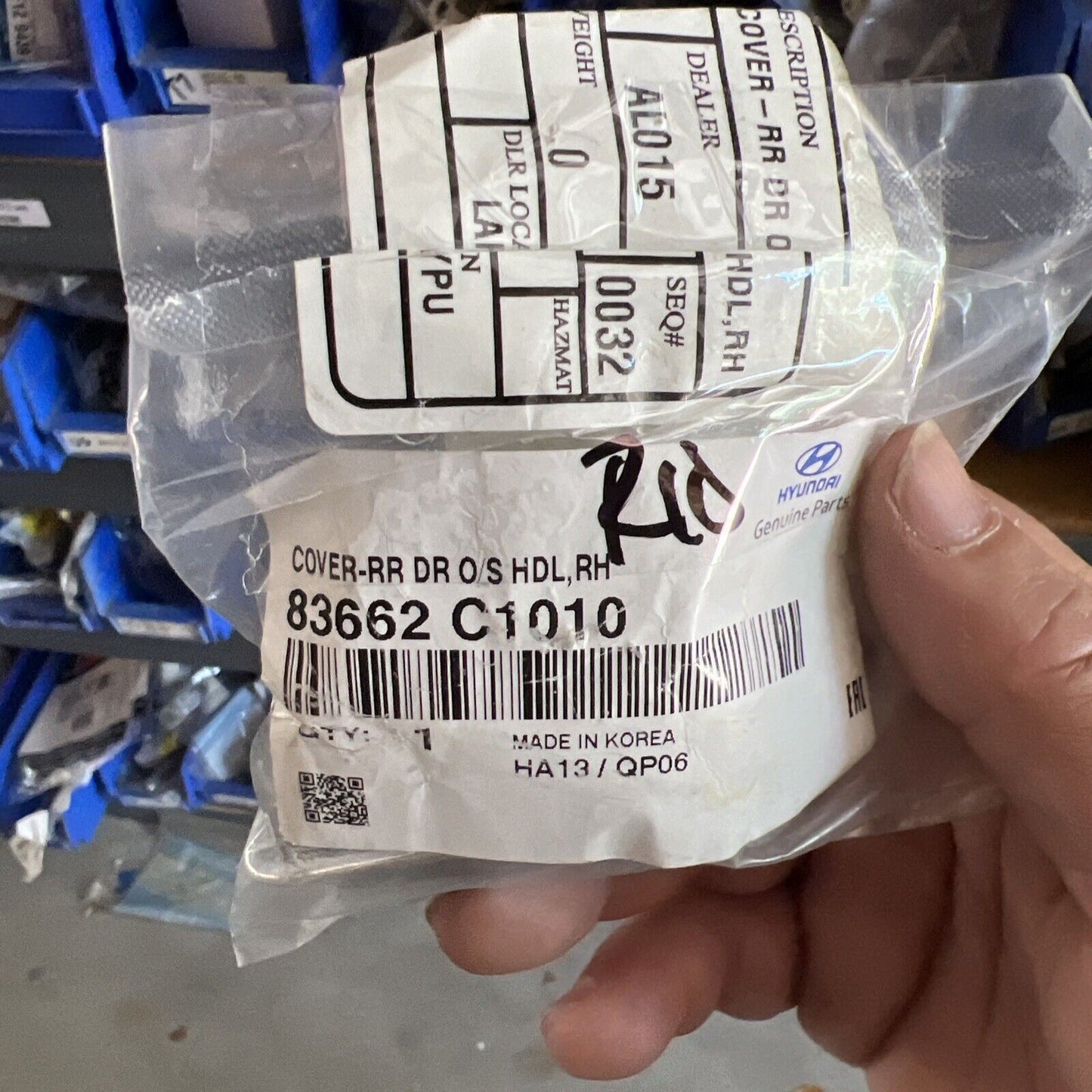 Genuine OEM Hyundai Sonata Front Door Outside Handle Cover Kia 15-19 83662C1010