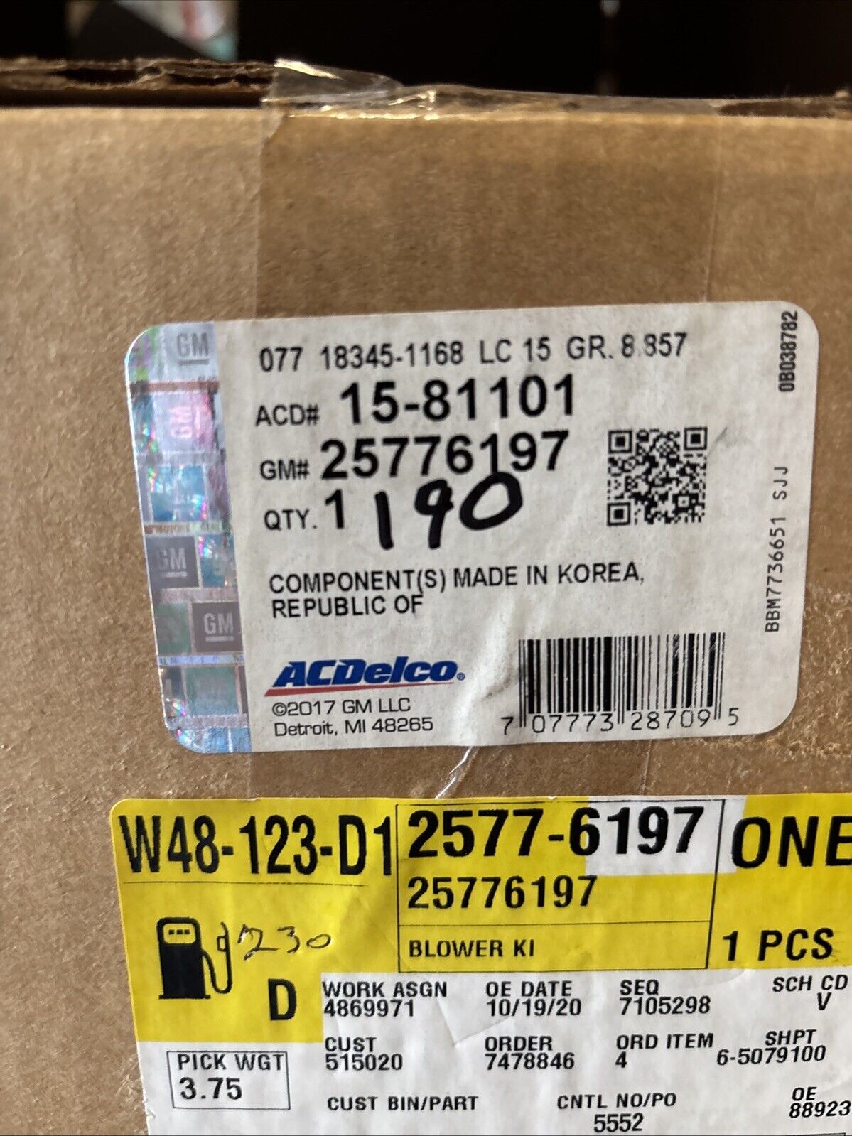 Genuine OEM GM Chevrolet Cobalt Heater AC Blower Motor Kit 2003-2011 25776197