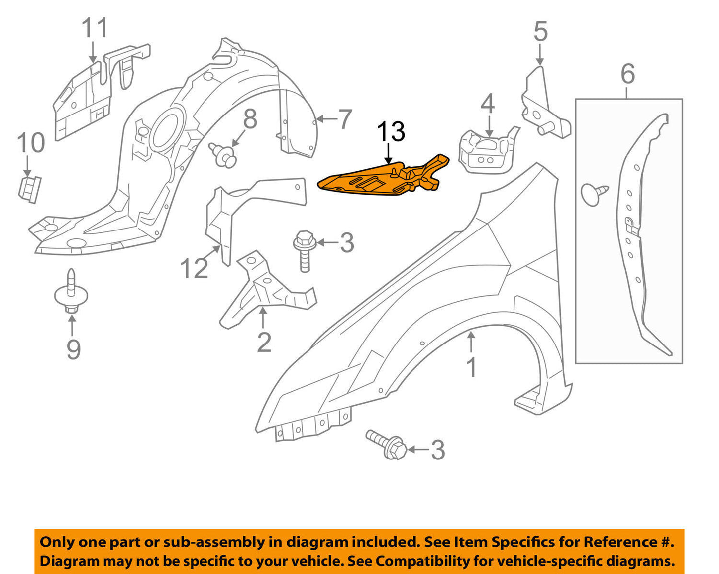 2006 Lincoln Zephyr Fender Rear Shield Left Driver Side OEM New 6H6Z16102B