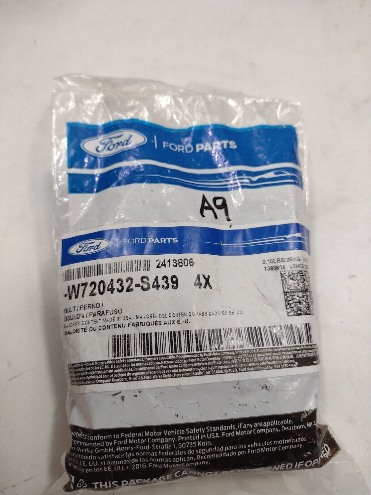 FORD OEM W720432S439 BOLT -W720432-S439 Package Of 4