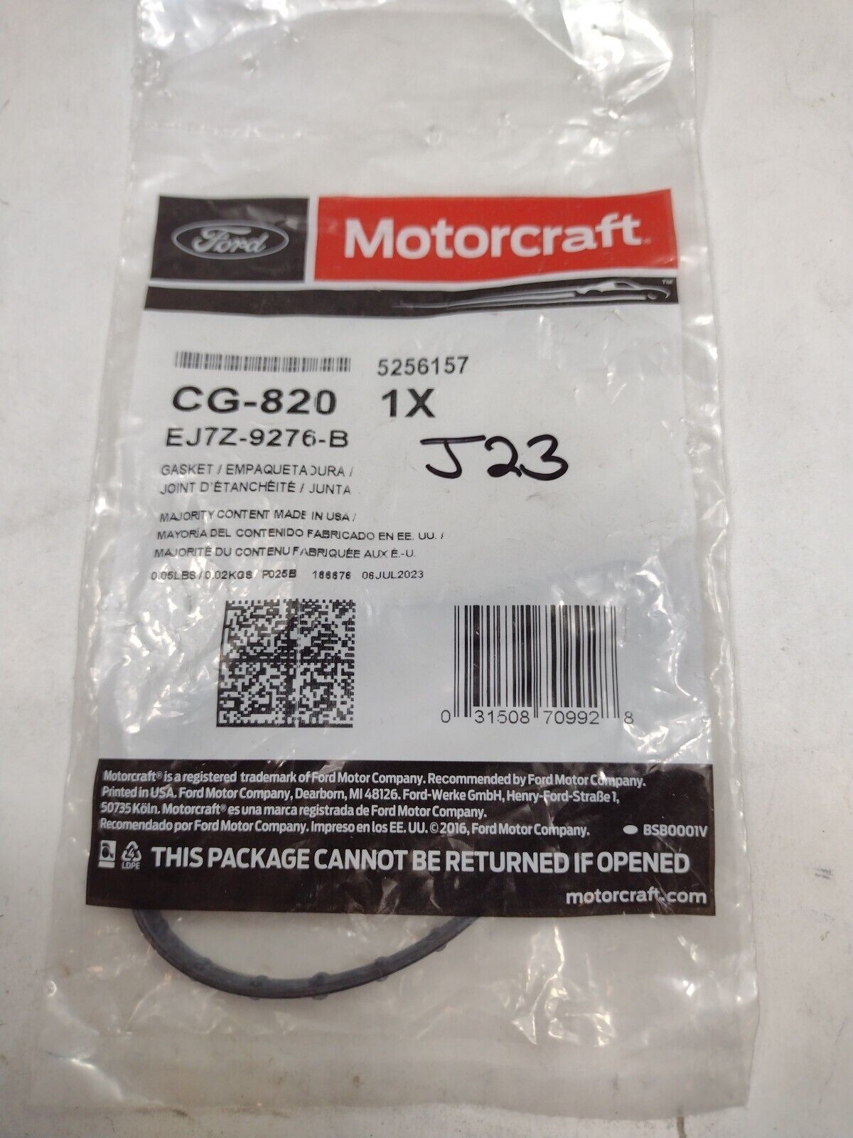 Genuine OEM Ford Gasket EJ7Z-9276-B Motorcraft CG820