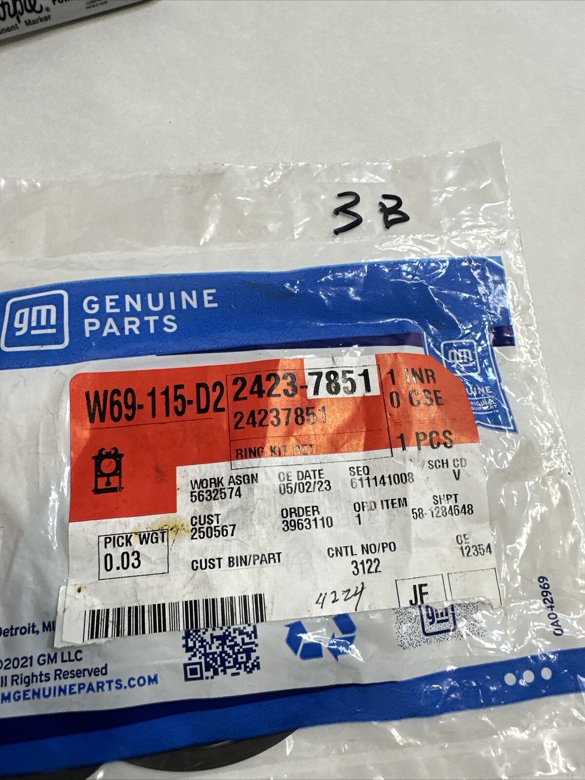 New OEM GM Auto Trans 1-2-3-4 Clutch Piston Housing Retaining Ring 24237851