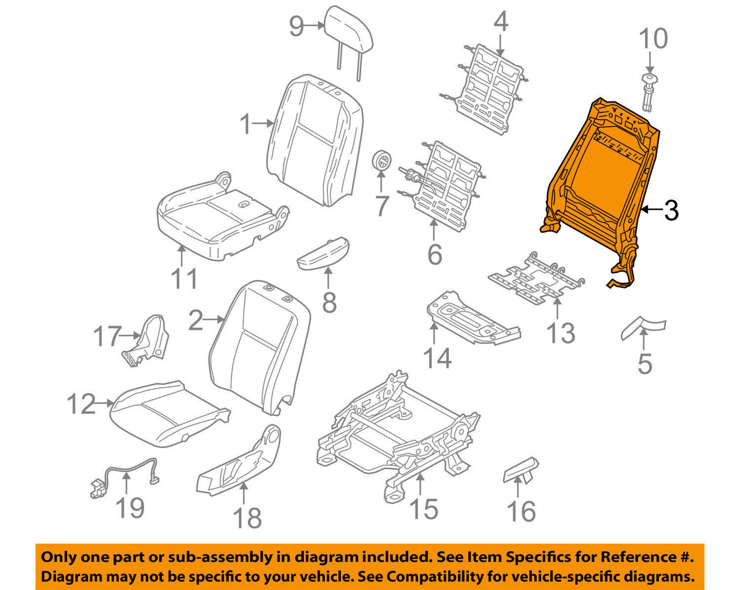 Ford Transit Connect Front Driver Seat Frame 2010-2013 New OEM 9T1Z5861019A