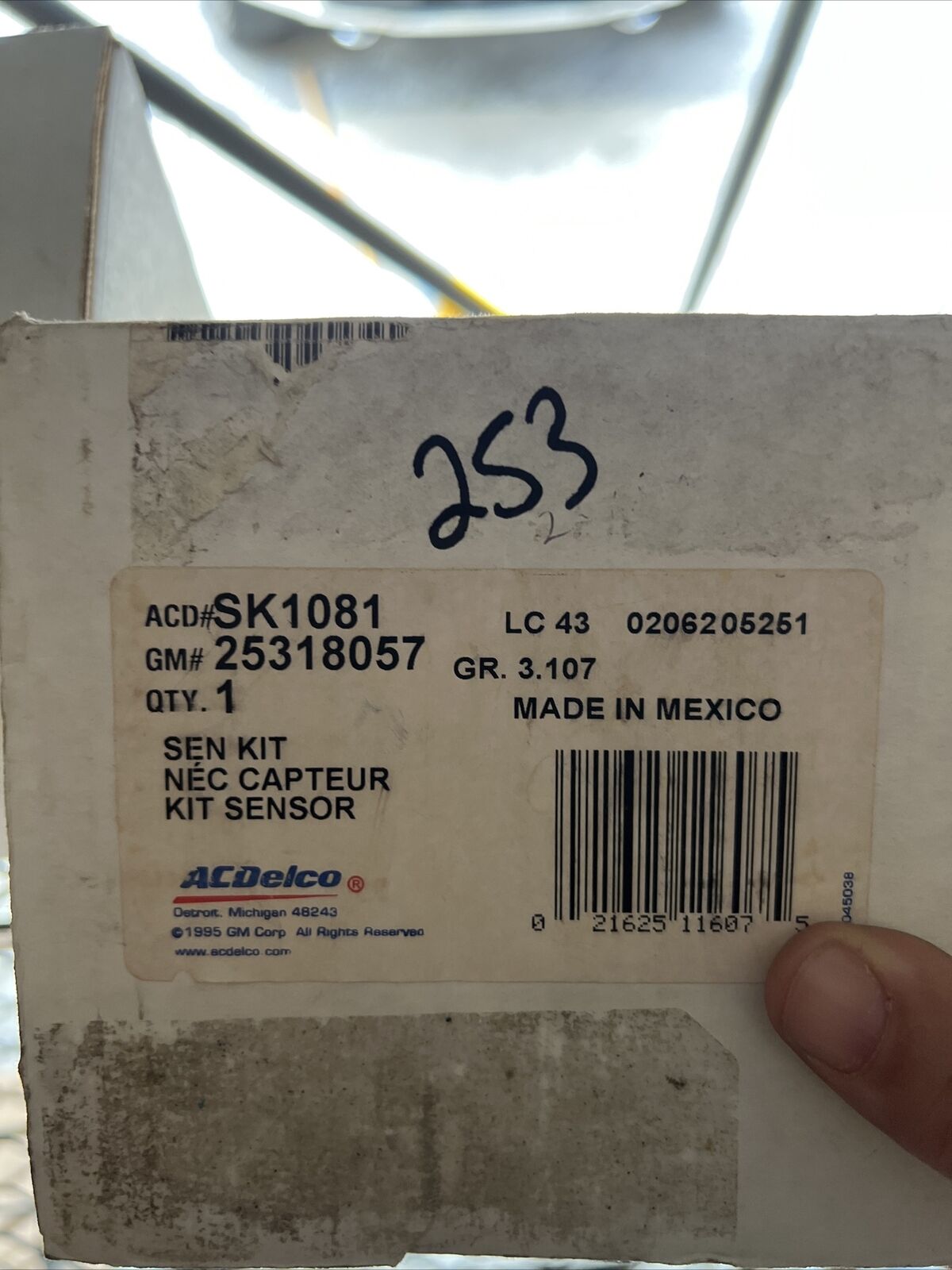OEM Genuine GM ACDelco Fuel Level Sending Unit 00-01 SK1081 25318057