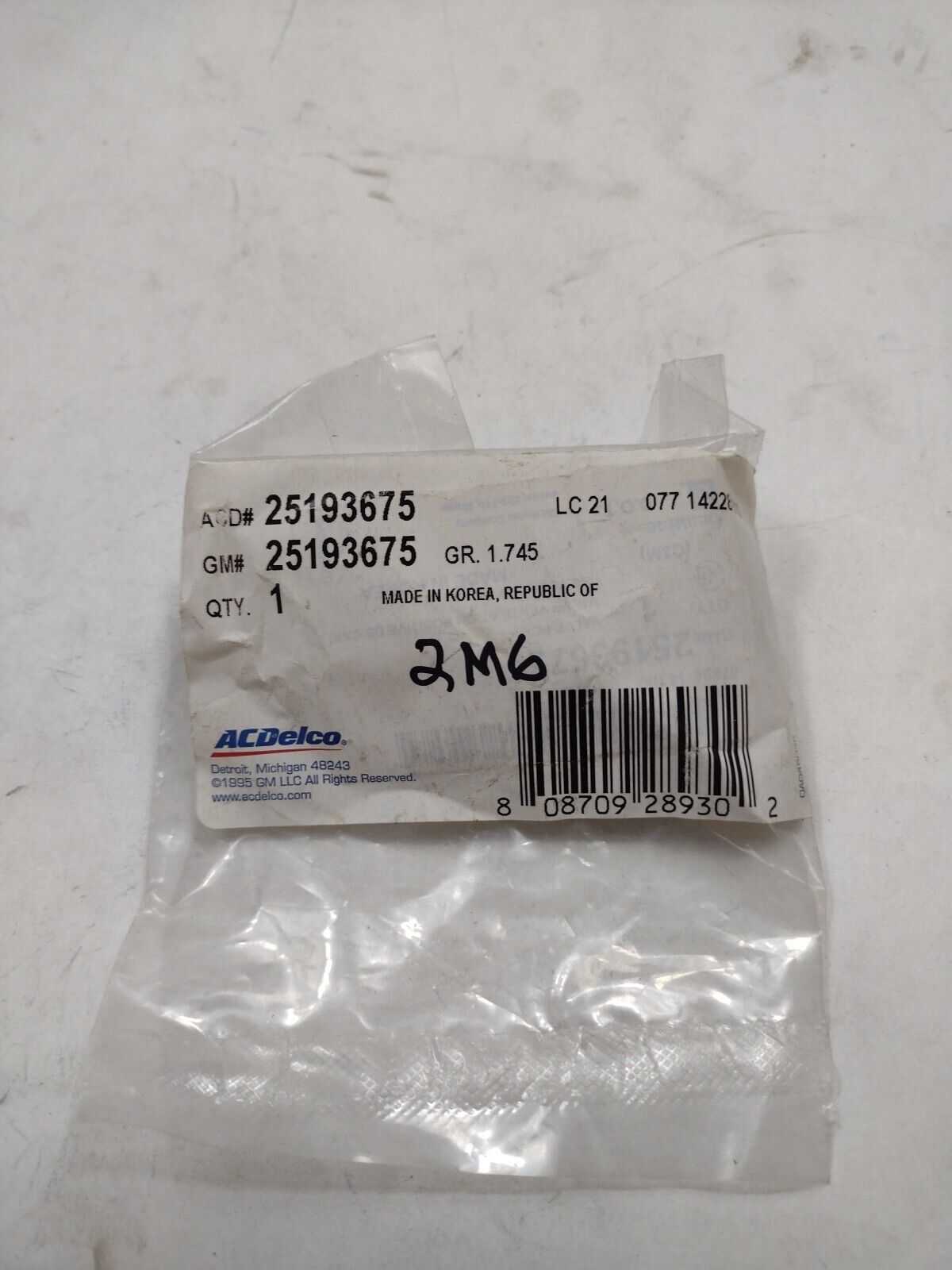 PCV Valve ACDelco GM OE/GM Genuine Parts 25193675