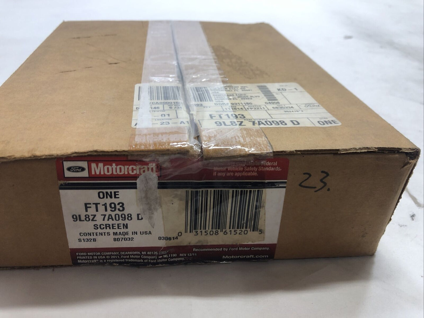 New OEM Genuine Ford 2009-2012 Motorcraft FT193 Transmission Filter 9L8Z-7A098-D