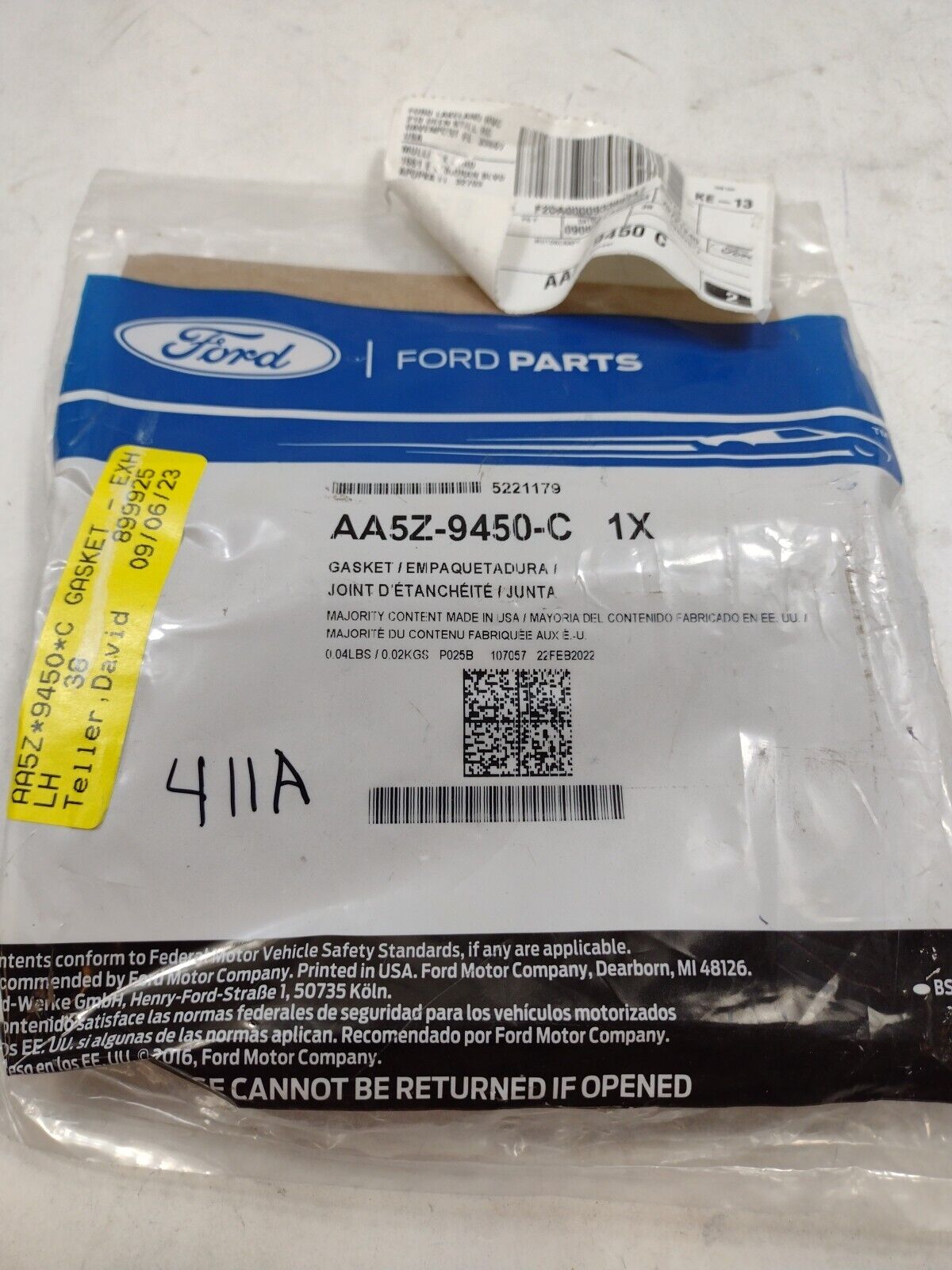 Genuine OEM Ford Turbocharger Gasket Right AA5Z9450C