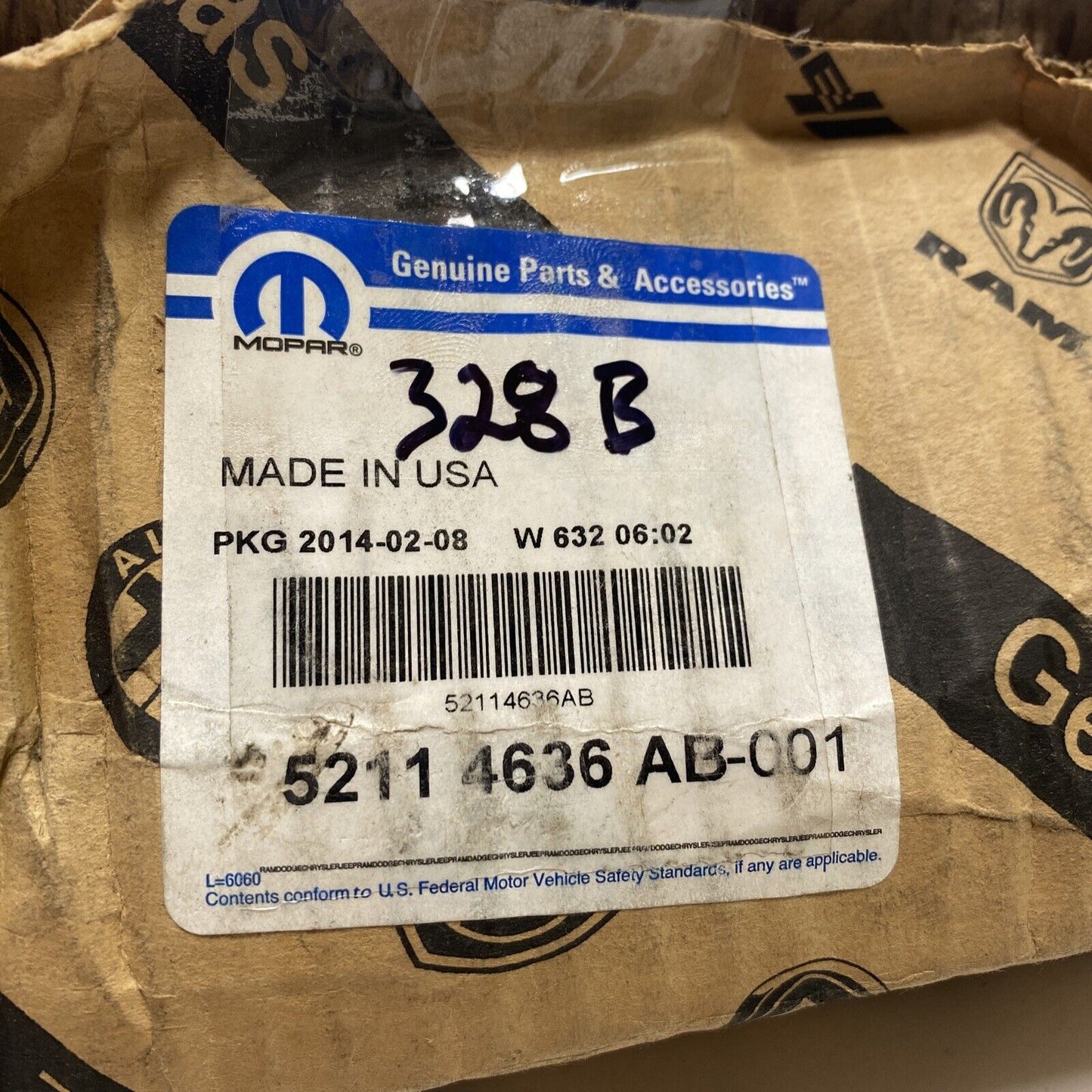 New OEM RAM 1500 AXLE Intermediate Shaft Right Side 2006-2011 52114636AB