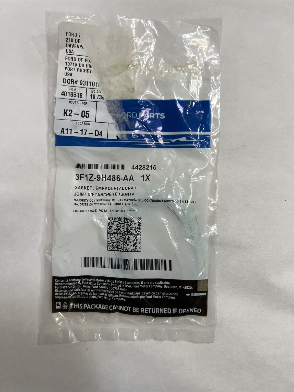 New OEM Genuine Ford Mercury Escape Sable 04-09 Manifold Gasket 3F1Z-9H486-AA