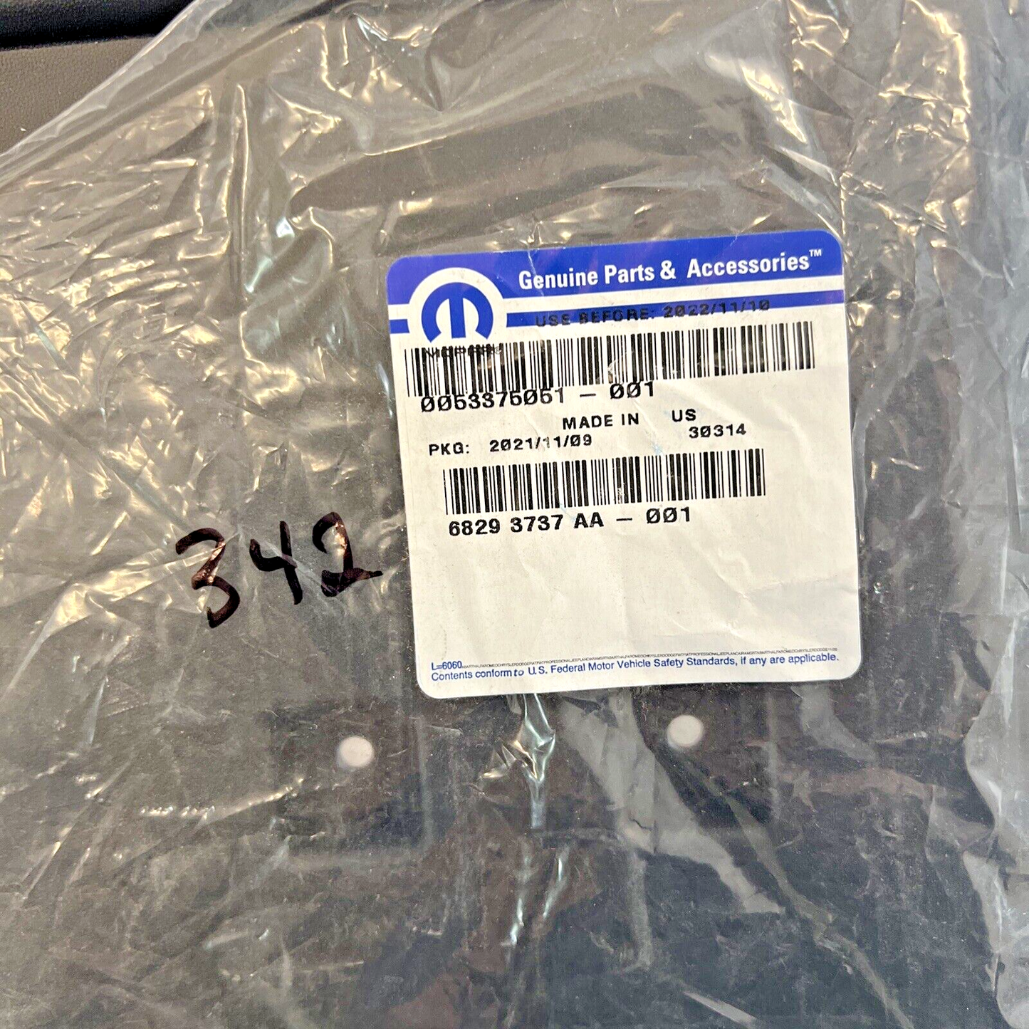 Genuine OEM Mopar Jeep Wrangler License Plate Bracket 2018-2024 68293737AA