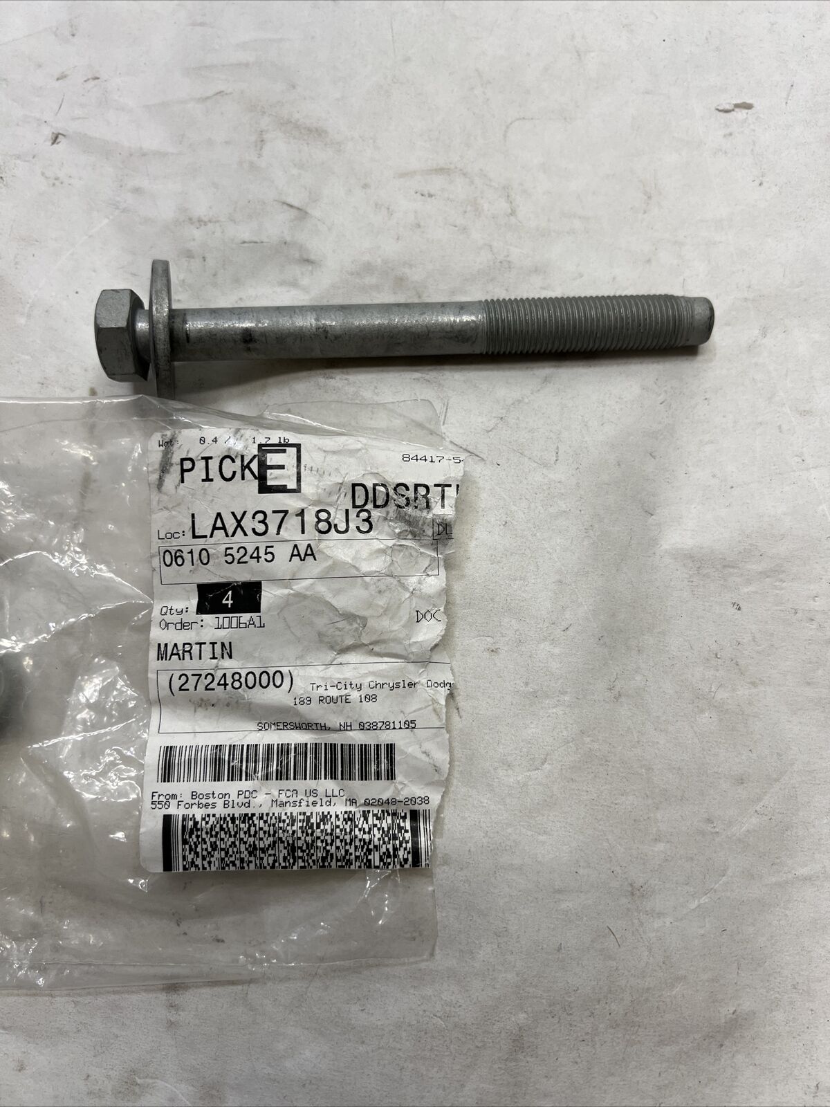 1 Single* New OEM Mopar Journey 2009-2020 Hex Head Bolt 6105245AA