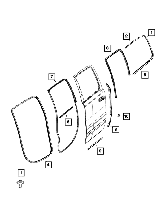 New OEM Genuine Mopar Day Light Opening Molding Left Driver Side 68309881AG