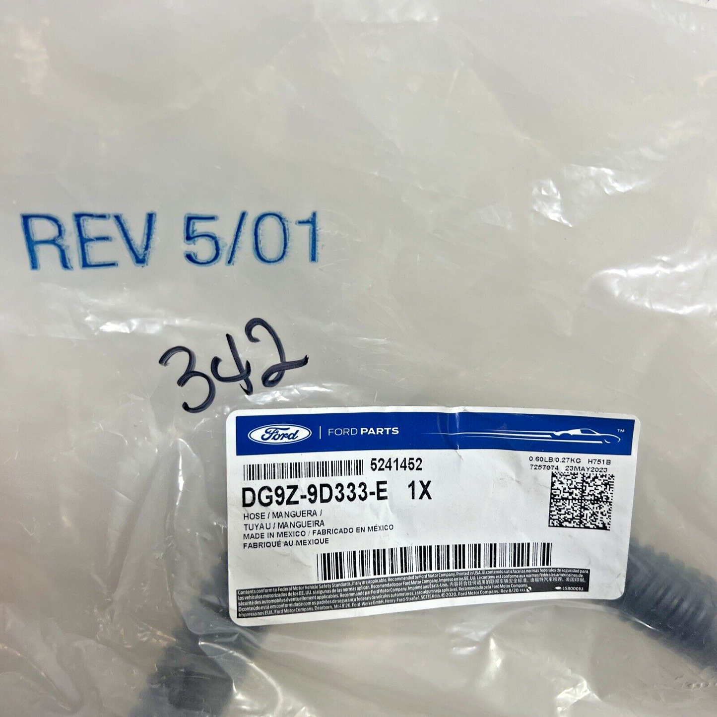 New Genuine OEM Ford Connecting Hose NOS DG9Z9D333E