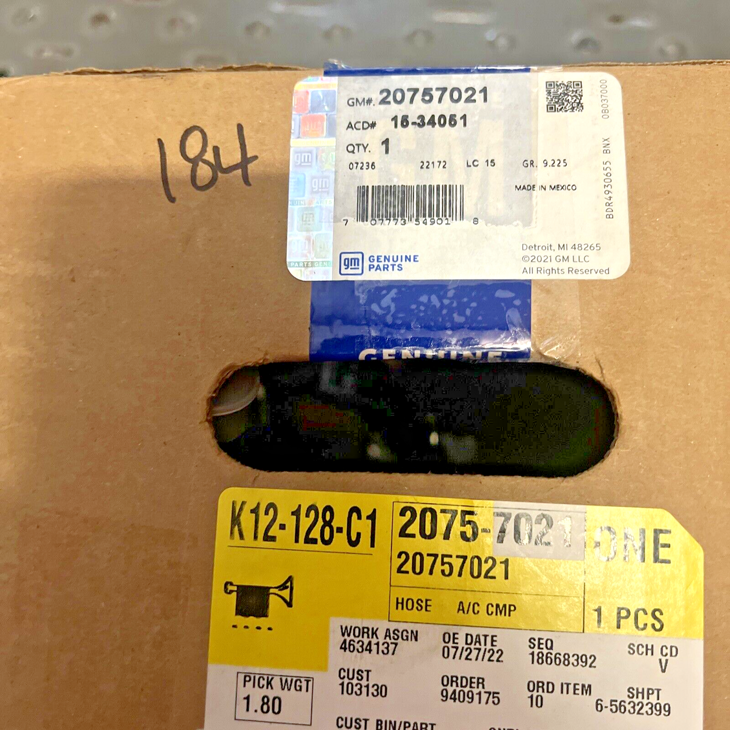 Genuine OEM GM ACDelco Enclave A/C Refrigerant Suction Hose 2007-2008 1534051